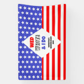 Wed, White en ik doen een patriottisch bruiloft ev Spandoek (Verticaal)