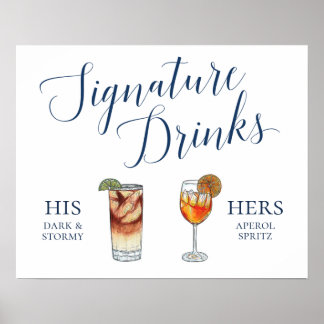 Weddag Handtekening Cocktails Poster