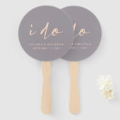 Weddag Modern legant script dat ik grijs maak Handwaaier (Voorkant en achterkant)