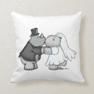 Wedde Pillow met Bride en Groom Kussen