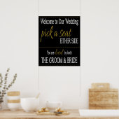 Wedden - Kies een stoel, beide zijden. Poster (Keuken)