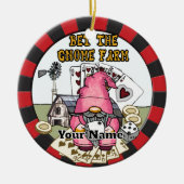 Wedden op de boerderij gnome keramisch ornament (Voorkant)