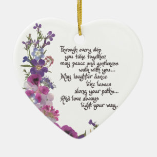 Wedden, verloving, verjaardagsgeschenken keramisch ornament