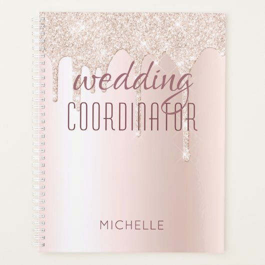 Weddencoördinator Chic Girly Glitter Name Planner (Voorkant)