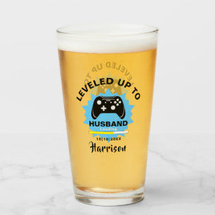 Weddendag Echtgenoot Gift Leveled Gamer Fun Glas