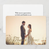 Weddenfoto Bedankt Opmerking: Faux Gold Effect (Voorkant / Achterkant)