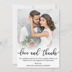 Weddenfoto Black Script Love and Bedankt Kaart