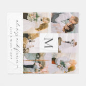 Weddenfoto Collage Fleece Blanket Deken (Voorkant (Horizontaal))