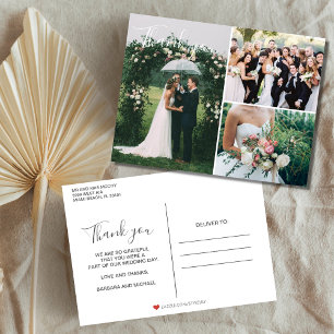 Weddenfoto Collage Hartelijk dank Briefkaart