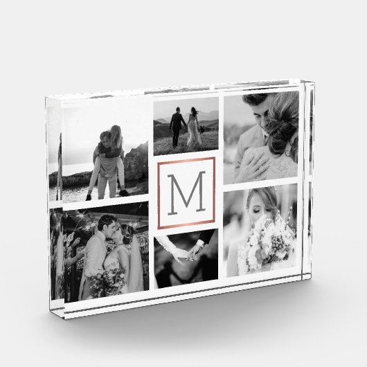 Weddenfoto Collage Monogram zwart-wit Fotoblokken (Links)