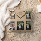 Weddenfoto Collage Rustic Hessian Heart Quote Kussen (Deken)