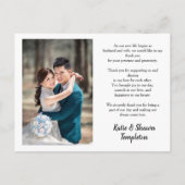 Weddenfoto Dank je dubbelzijdig Briefkaart (Achterkant)