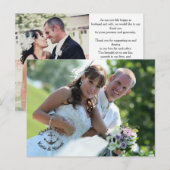 Weddenfoto Dank je dubbelzijdig Briefkaart (Voorkant / Achterkant)