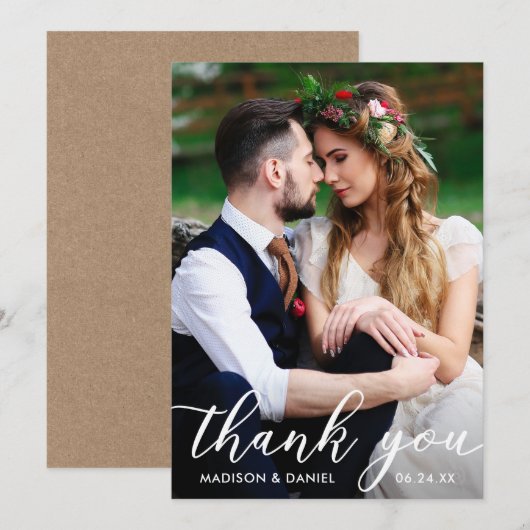 Weddenfoto Dank je Kraft Kaart (Voorkant / Achterkant)