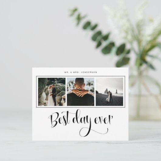 Weddenfoto Hartelijk dank Aankondigingskaart (Staand voorkant)