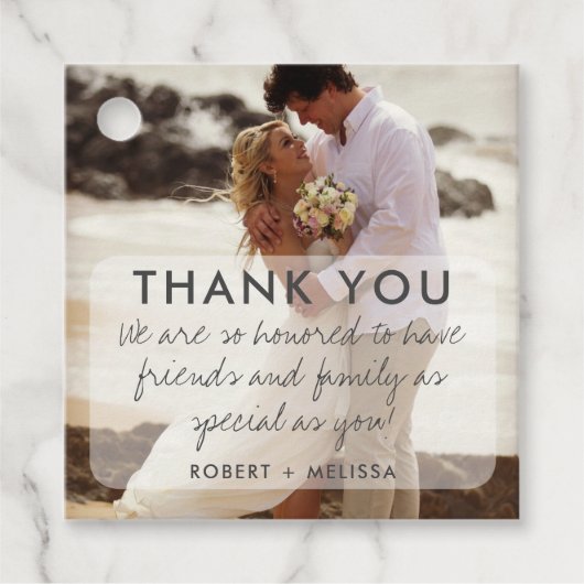 Weddenfoto Hartelijk dank Bedankjes Labels (Voorkant)
