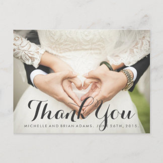 Weddenfoto Hartelijk dank Briefkaart