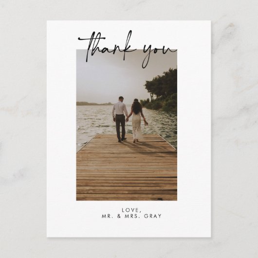 Weddenfoto Hartelijk dank je postkaart (Voorkant)