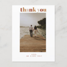 Weddenfoto Hartelijk dank je postkaart