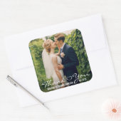 Weddenfoto Hartelijk dank Vierkante Sticker (Envelop)