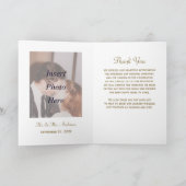 Weddenfoto Hartelijk dank voor Luxe Gold Ivory Pai Bedankkaart (Binnen)