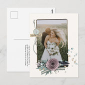 Weddenfoto Hartelijk dank voor Rustic Collage Sequ Briefkaart (Voorkant / Achterkant)