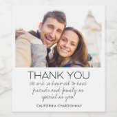 Weddenfoto Hartelijk dank Wijn Etiket (Enkel label)