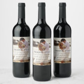 Weddenfoto Hartelijk dank Wijn Etiket (Flessen)