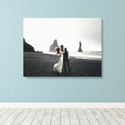Weddenfoto Memory Newly Weds Keepomwille Canvas Afdruk (Insitu (Houten vloer))