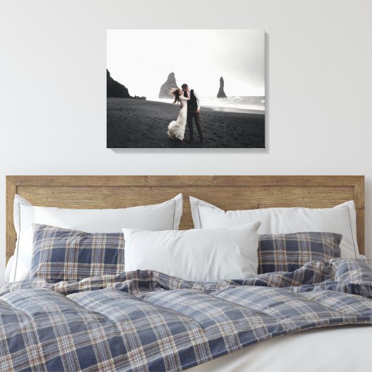Weddenfoto Memory Newly Weds Keepomwille Canvas Afdruk (Insitu (Slaapkamer))