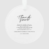 Weddenfoto met handschrift Hartelijk dank Ornament (achterkant)