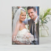 Weddenfoto | Modern script - Hartelijk dank - kaar Kaart (Staand voorkant)