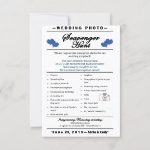 Weddenfoto Scavenger Hunt Kaart