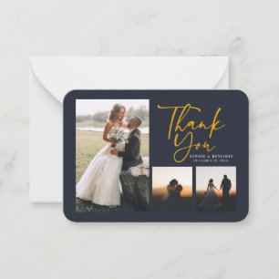 Weddenfoto's met handschrift - Hartelijk dank Notitiekaartje
