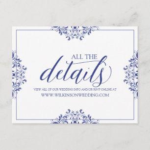 Weddengegevens / Info-kaart   Nadine (Royal Blue) Informatiekaartje