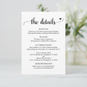 Weddengegevens, Rustic Script Enclosure Card Informatiekaartje (Staand voorkant)
