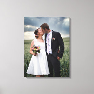 Weddengeld en bruidefoto met Details Canvas  Afdruk