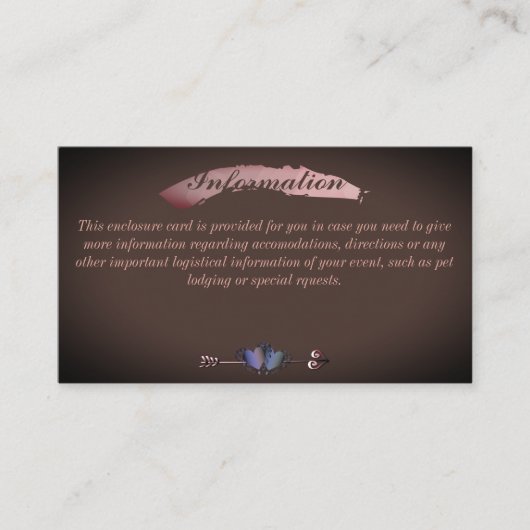 Weddeninformatie Chocolate Sangria Informatiekaartje (Voorkant)