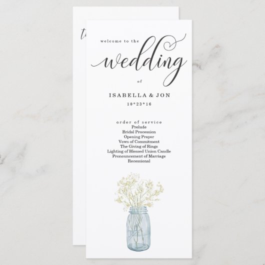 Weddenmassa/ceremonieprogramma Fan Programma (Voorkant / Achterkant)