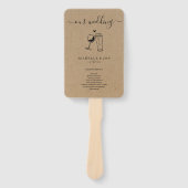 Weddenmassa/ceremoniesprogramma voor wijn en bier handwaaier (Voorkant)