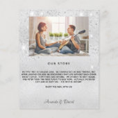 WeddenMenu zilveren glitter-stofliefdesverhaal (Achterkant)