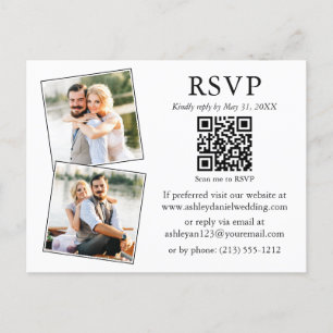 Weddenminimalist 2 Foto QR RSVP Enclosure Kaart