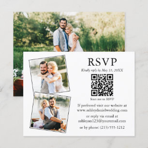 Weddenminimalist 3 Foto QR RSVP Enclosure Kaart
