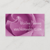 Weddenplanner PINK roze visitekaartje (Achterkant)