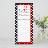 Weddenprogramma Black White Polka Dots Programma (Staand voorkant)