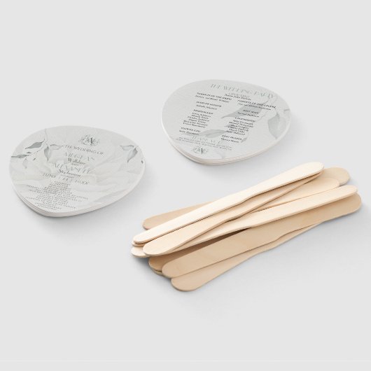 Weddenprogramma | Chic Boho Waterverf Dahlia Handwaaier (Niet-gemonteerd)