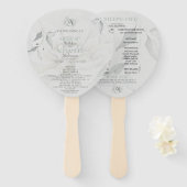 Weddenprogramma | Chic Boho Waterverf Dahlia Handwaaier (Voorkant en achterkant)