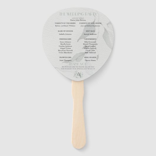 Weddenprogramma | Chic Boho Waterverf Dahlia Handwaaier (Achterkant)