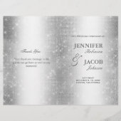 Weddenprogramma Elegant Silver Sparkles (Voorkant)