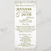 Weddenprogramma | Glitter-Confetti (goudglitter) Programma (Voorkant)